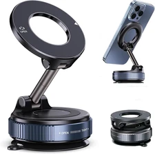 Vacuum Magnetic Phone Holder for Car and Home, Foldable & Retractable Stand