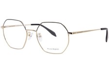 Alexander McQueen AM0338O 001 Eyeglasses Frame Gold Full Rim 54mm