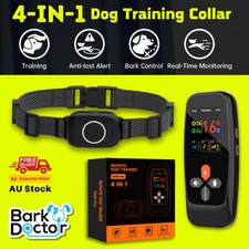 4 in 1 Collar: Remote Training, Auto Antibark, Anti-Lost Dog, Real-Time Monitor