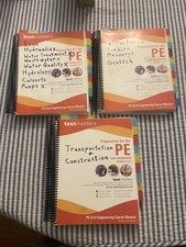 Testmasters PE Civil Engineering Course Manual 3-Volume Set 071313 Study...