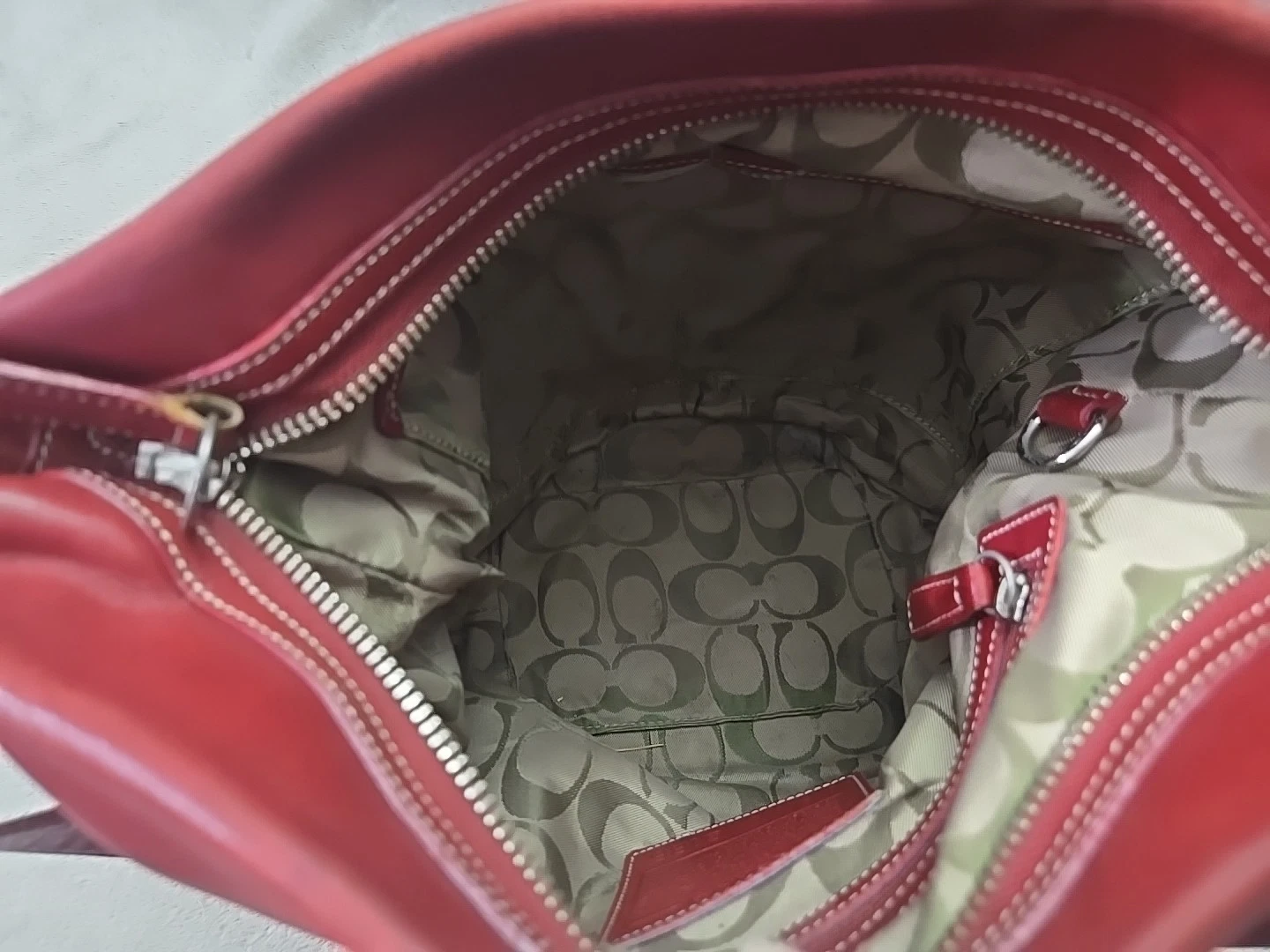 Coach Vintage Legacy Soho borsa a tracolla secchiello in pelle rossa # 9186