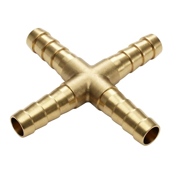 "5X X-Schlauchverbinder FüR 6Mm (1/4\") Schlauch Aus Messing Kreuz-Verbinder X-Stü"-image