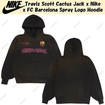 Travis Scott Cactus Jack x Nike x FC Barcelona Spray Logo Hoodie