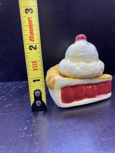 CRACKER BARREL MINI CHERRY PIE & CREAM SCOOP SALT & PEPPER SHAKERS (NEW) - Picture 5 of 6