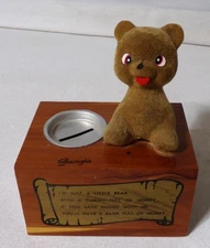 Georgia Teddy Bear Souvenir Cedar Wood Bank