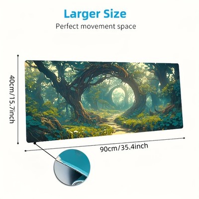40*90cmEnchanted Forest Arch Mouse Pad - Vibrant Nature-Inspired Design with Lus