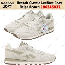 Reebok Classic Leather Gray Beige Brown 100245037 Men's Size