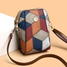 Cell Phone Holder Bag Fashion Mobile Phone Bag Multicolor Patchwork Design 