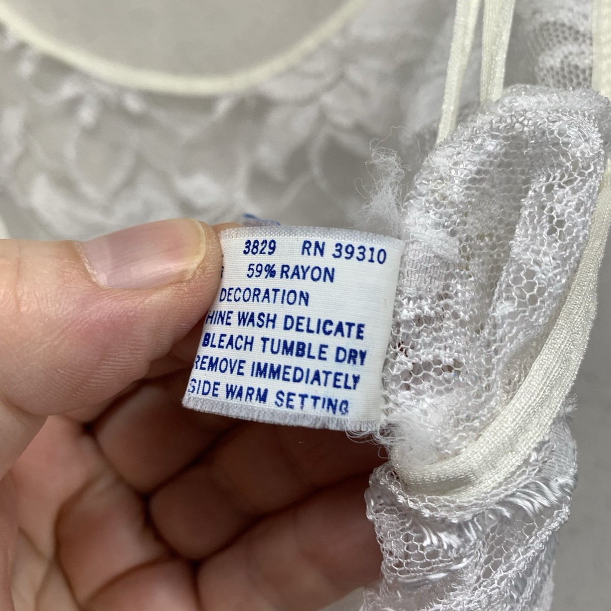 nyalon Vintage Lingerie Woman's White Chemise Nightie Sheer Lace