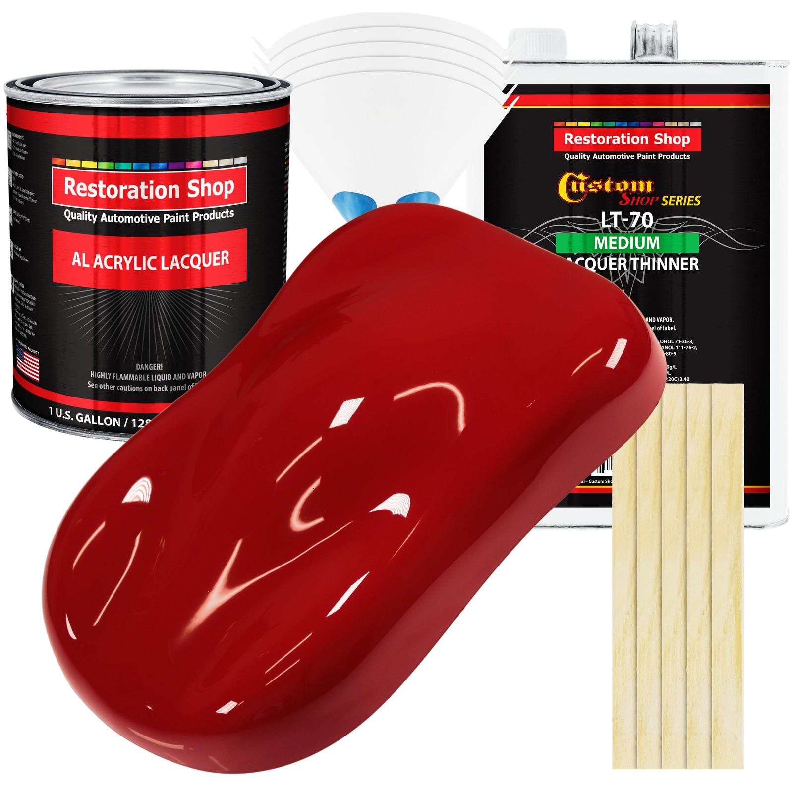 Regal Red Acrylic Lacquer Auto Paint Kit with Medium Thinner 1 Gallon