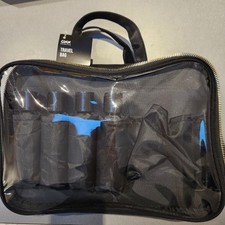 OXX Cosmetics 3 Compartment Travel Bag Set -Black & Clear ( Brand New with Tag)