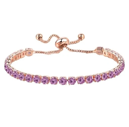 Rose Gold Plated Amethyst Fashion Jewelry