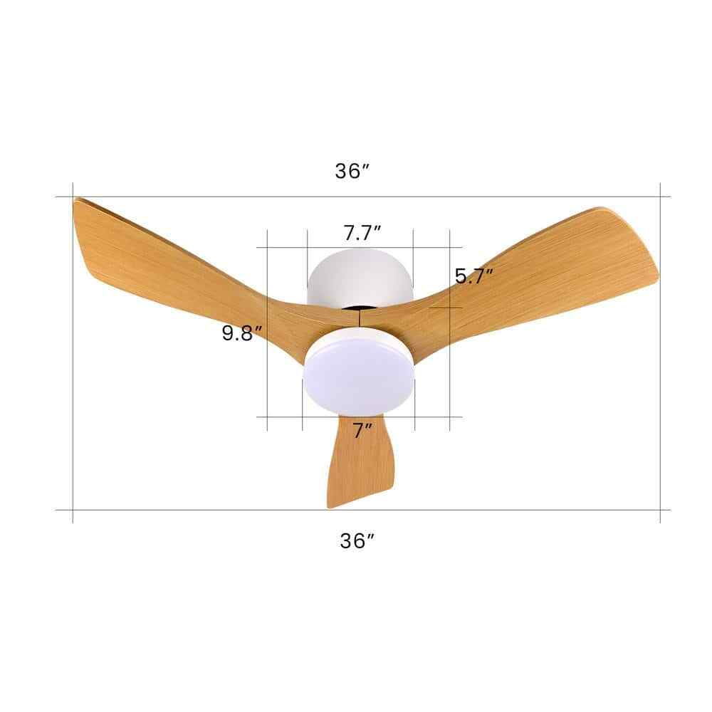 TOZING 36 in. LED Indoor Modern Low Profile Wood Smart Dimmable