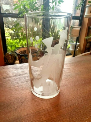 Vintage Etched Drunk Guy at Lamp Post With Elephant Tumbler Glass Replacement