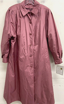 Fleet Street Hot Pink Button Up Full Length Trench Coat, NWT, Size 18