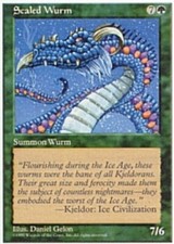 Heavy Play, English MTG Regular Scaled Wurm 5th Edition Magic the Gathering