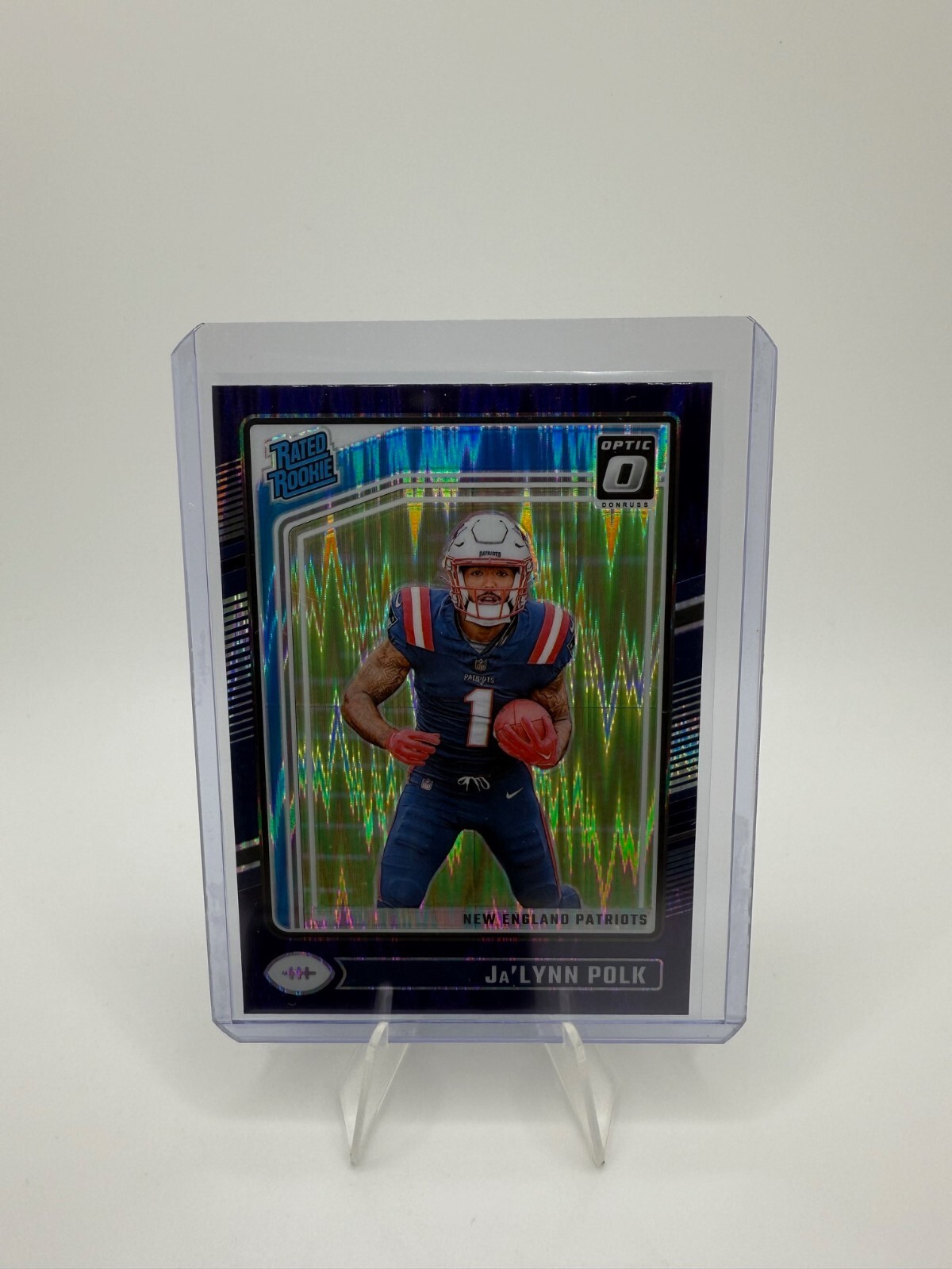 2024 Donruss Optic Ja'Lynn Polk Purple Shock Rated Rookie RC #240 Patriots