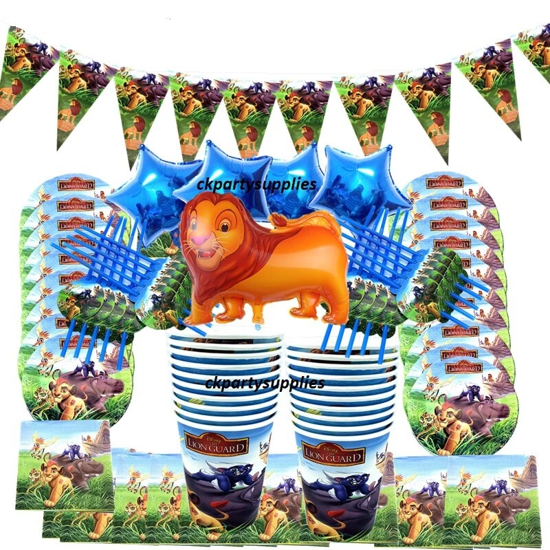 Lion King Birthday Party Kids Tableware Decor Cartoon Plates Banner Tablecloth