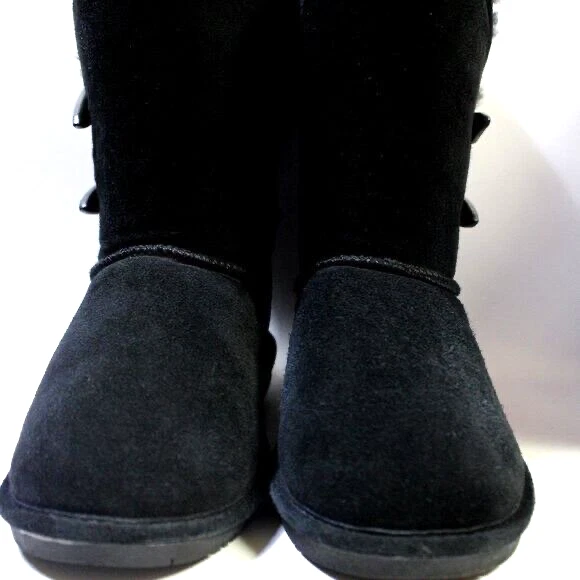 Bearpaw Women's Suede Natural Wool Black Boots Size-9 - Image 2 of 4