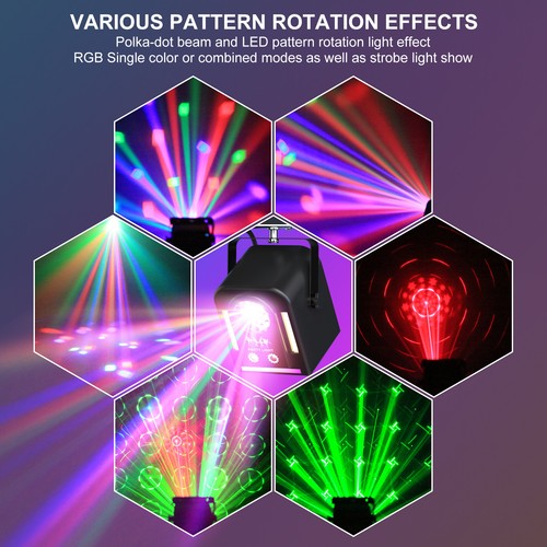 DJ Laser Disco Light Strobe RGB Beam LED Stage Effect Lighting Club W/Remote - Picture 5 of 7