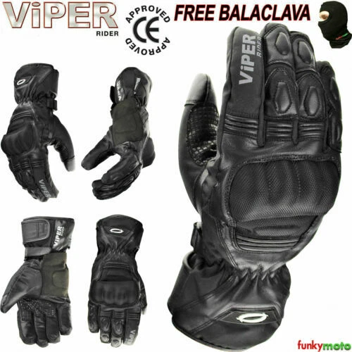 Guanti nero in pelle e tessuto con protezione leggera per motociclista