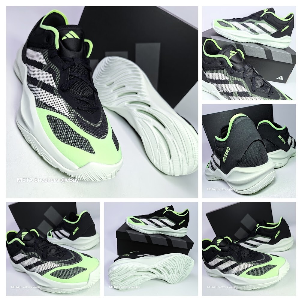 Adidas US 12 Men's Black White Green Basketball Light Adizero Select  IE7870 NIB thumbnail 2