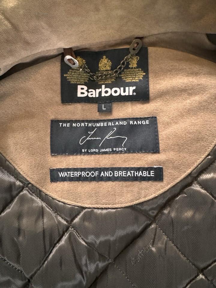 men’s Khaki Barbour jacket size Large eBay