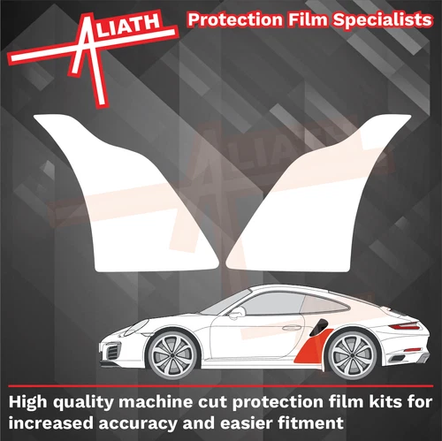 Fit Porsche 911 991 Turbo Rear Arch CLEAR Stone Chip Guard Paint Protection Film