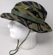 Tiger Stripe Camouflage Hat Hot Weather Size 7 1/4 Combat Propper Cotton VTG