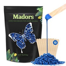 Wax Beads, 1 IB Hair Removal Hard Wax Beans,Hard Wax Beads With 10 Applicators