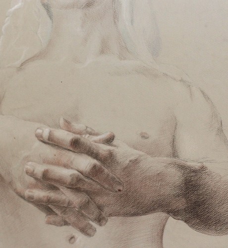 2012 original pastel drawing men figure signed - Picture 9 of 15
