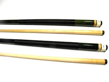 (2) ASKA  L - 2  GREEN 19.0 OZ. 2 PC. POOL CUES