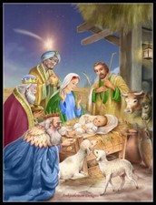 Chart Counted Cross Stitch Patterns - Christmas Nativity with Wise Men