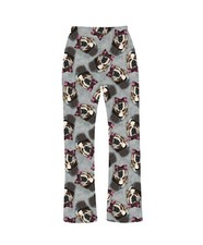 Women Cute Bull Dog Pug Bow Pajamas Bottom Animal Lover Clothing