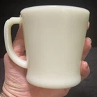Vintage Anchor Hocking Fire King Oven Ware Ivory D Handle Tea Coffee Mug