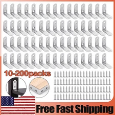10-200 Packs 1.5in Stainless Steel Corner Braces 90° Right Angle L Bracket US