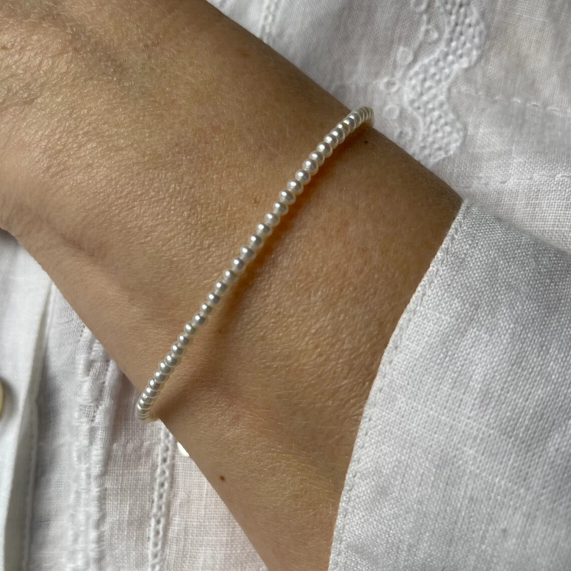3mm Small Tiny High Luster AAA+ White Round Minimalist Pearl