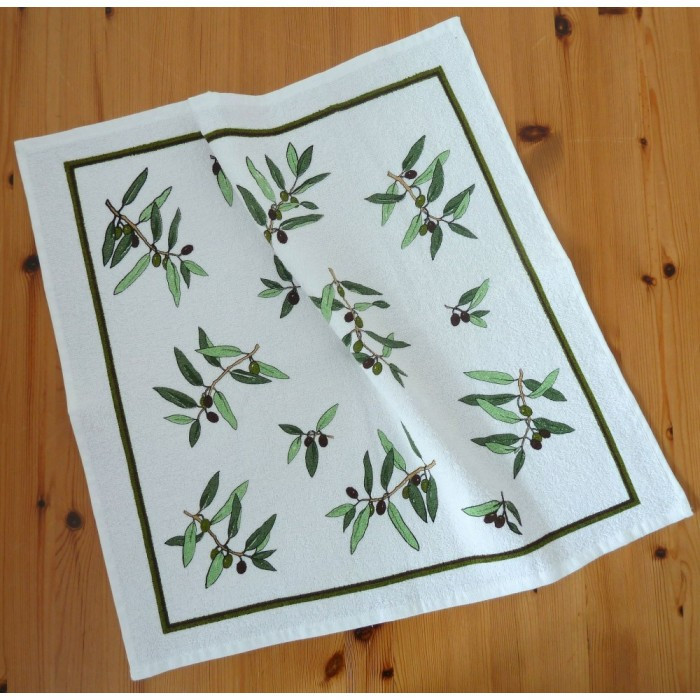 FROTTEE Geschirrtuch Küchentuch Handtuch Küchenhandtuch OLIVE Baumwolle 50x50cm