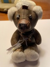 NWT NEW COACH BEAR SIGNATURE CANVAS COLLECTIBLE BAG PURSE KEY RING CHARM 77676