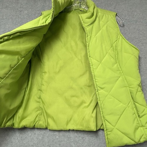 Women’s SB Active Quilted Vest Zippered Size M Neon Green - Picture 3 of 13