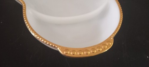 Anchor Hocking Fire King Milk Glass Divided Serving Dish W/ Original Sticker - Picture 7 of 15