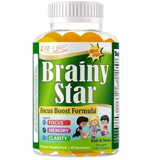 Focus Gummies for Kids & Teens – Brain & Memory Support Omega 3 6 9 – 60 Gummies