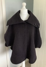 Paraphrase Autumn Winter Cape Coat - Wool Mix - Aubergine Purple - Uk 12 To 14