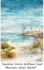 Shoreline Stories Ocean Panel 30x44 Quilt fabric Cotton Hoffman S4789-484
