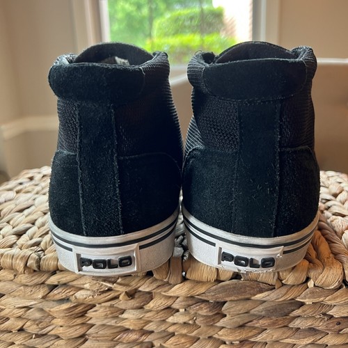 POLO Ralph Lauren Hanford Mid Mens Suede/Mesh Sneakers Shoes Black Size 11.5 D - Picture 13 of 18