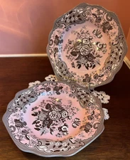 Spode Blue Rose Archive Collection Fancy Plates Set of 2