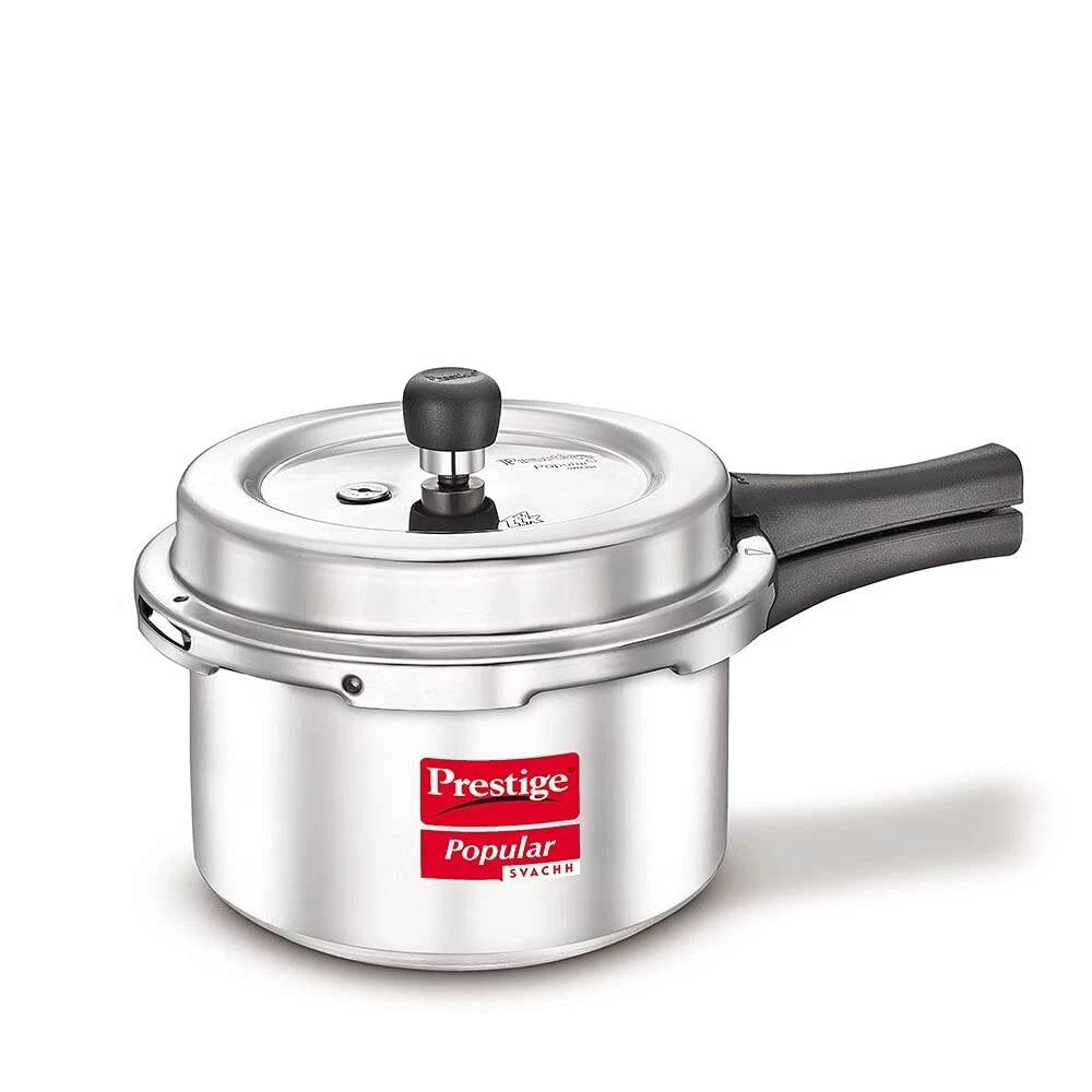 New Prestige Popular Aluminium Pressure Cooker, 3 Litres, Silver