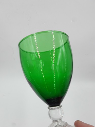 Anchor Hocking Forest Green Bubble Depression Glass Water Goblet - Picture 7 of 12
