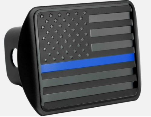 Car Hitch Cover Plug Cap Tow Receiver 1.25" USA Flag Black Blue For Chevy - 第 1/3 張圖片