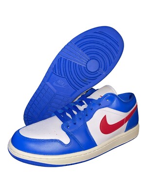 red white and blue jordan 1 low